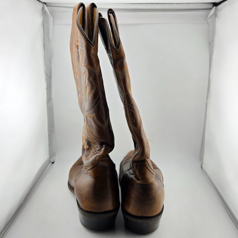 Tony Lama VM2810 Brown Leather Western Cowboy Boots Men’s 9.5 - Picture 3 of 15
